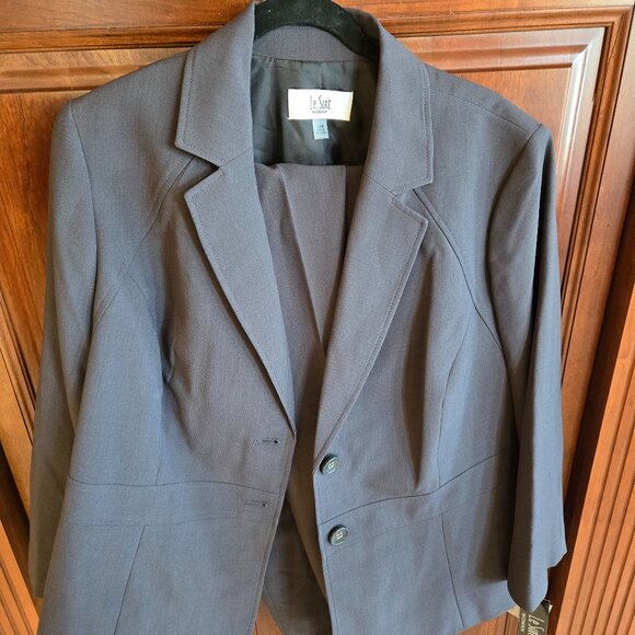 Le Suit Women's Charcoal Blazer - Picture 1 of 5